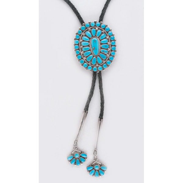 Zuni Turquoise Cluster Bolo with
