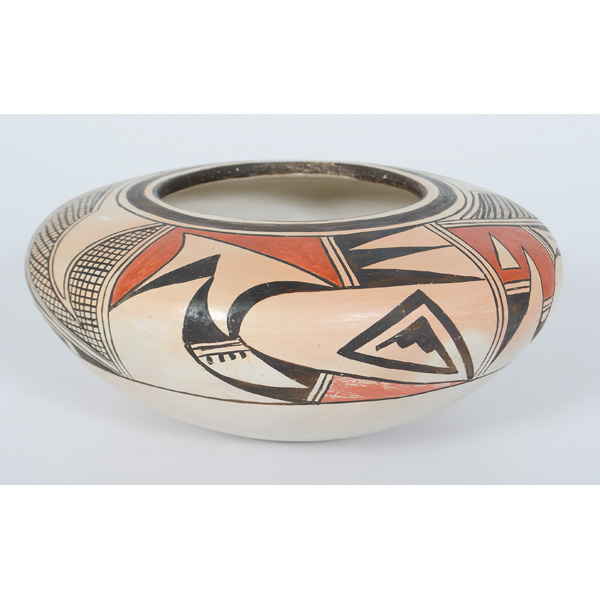 Hopi Bowl potted with a sharp inward-turned