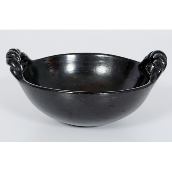 Blackware Bowl with Twisted Handles