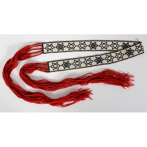 Mesquakie Loom Beaded Sash thread sewn 16077a