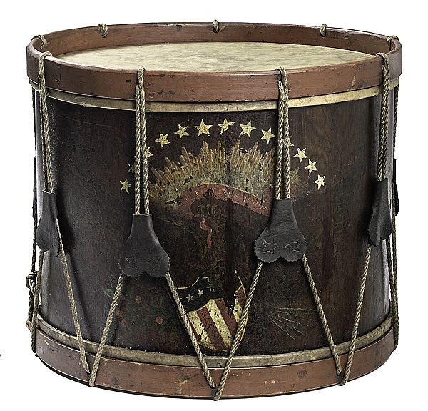 Civil War Era Hand-Painted Drum with