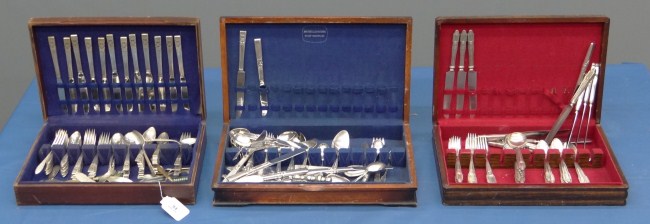 Lot three boxed cases misc. silverplate