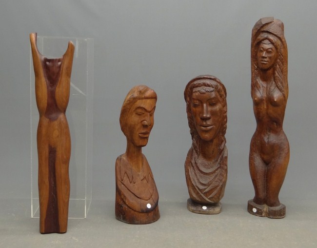 Lot four misc. carvings including