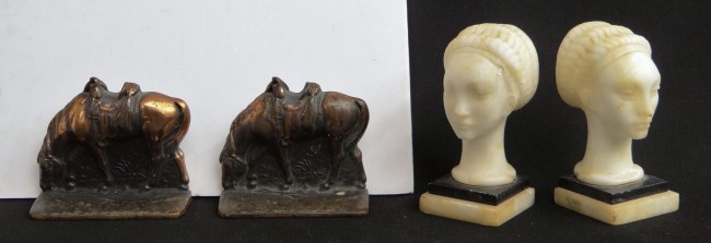 Two pair bookends including marble 162fc7