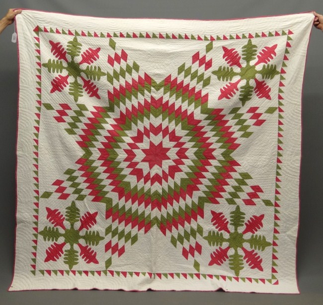 19th c starburst applique quilt  162fff