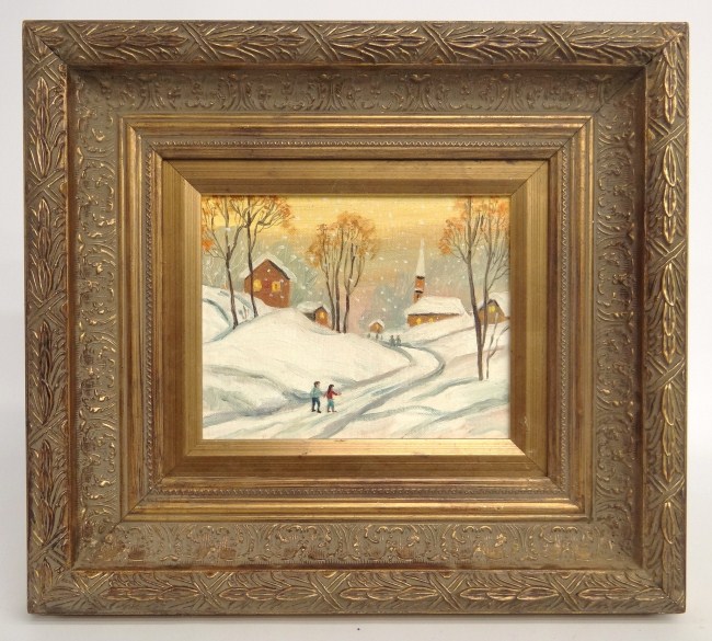 Painting oil on artist board snow 163008
