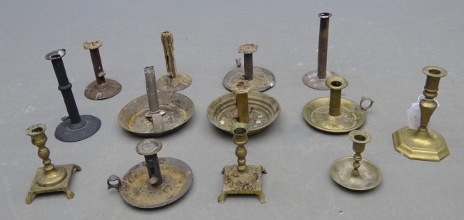 Lot 13 various early candlesticks