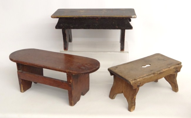 Lot three early stools.