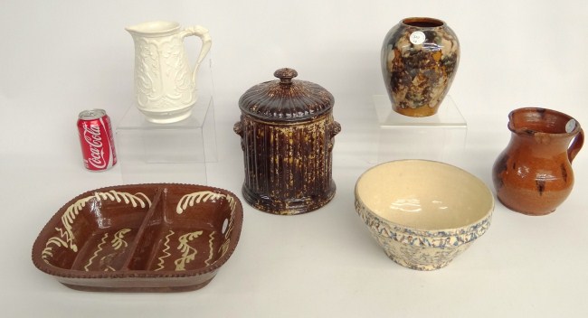 Lot six pieces early pottery including