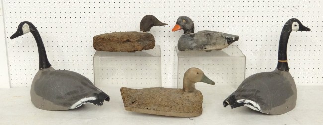 Lot five misc. decoys including