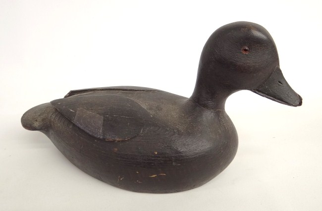 Early bluebill decoy with carved