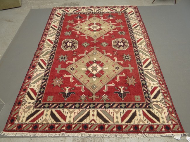 Oriental rug Kazak. 6' 7'' x 9'