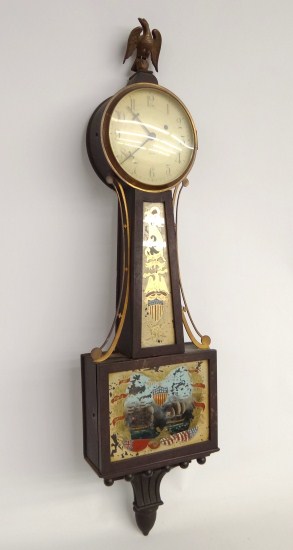 Early Waltham banjo clock with 163095