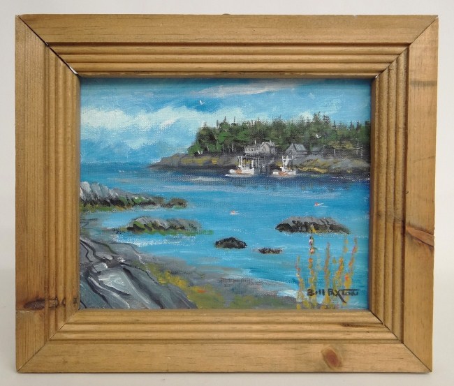 Painting oil on masonite ocean