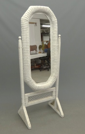 Wicker mirror. 66'' Ht.