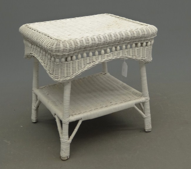 Wicker side table. Top 22'' x 18''