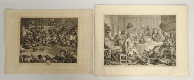 Lot two early Hogarth (William
