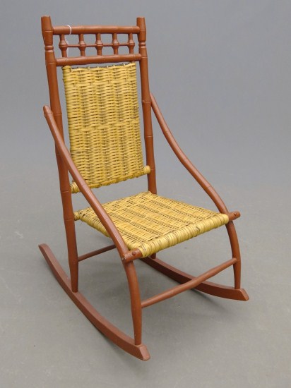 19th c splint seat rocking chair 1630e5