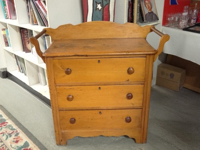 Victorian pine commode. 34'' W