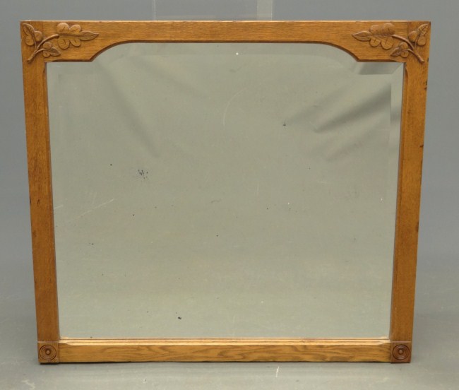Victorian oak mirror. 36'' x 40