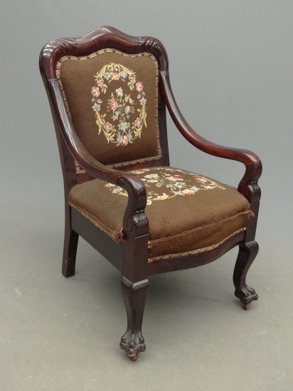 Victorian needlepoint seat and 16312f