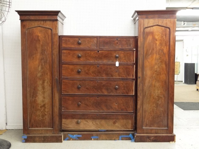 19th c. Classical mahogany armoire.