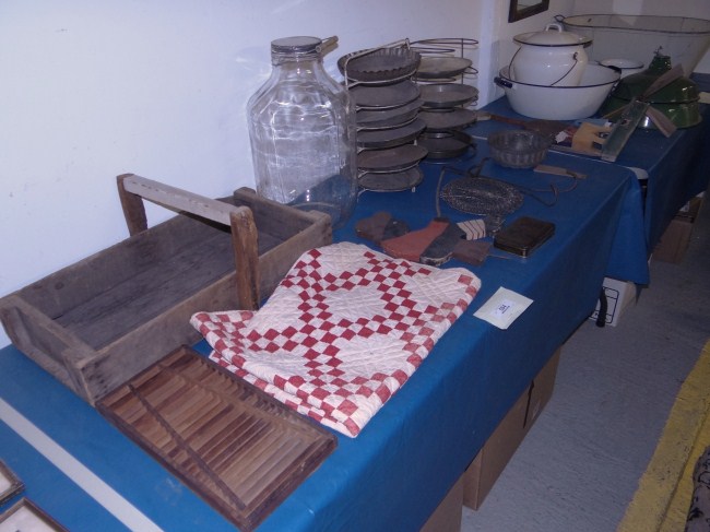 Misc. table lot including enamelware