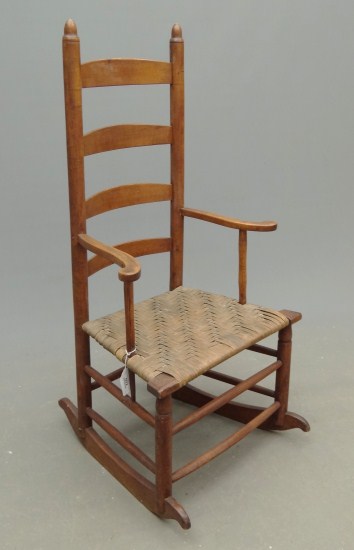 19th c. ladderback rocking chair.