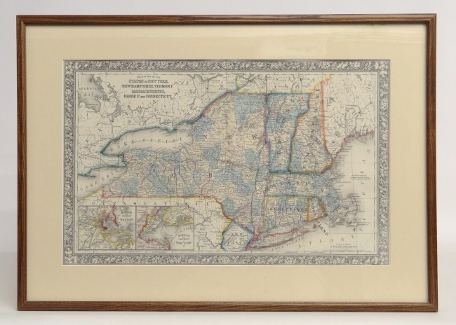 Map of states of N Y New Hampshire 16319c