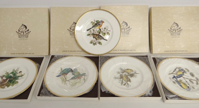 Lot five boxed Boehm bird plates in