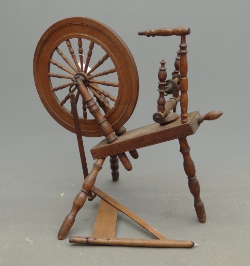 19th c. spinning wheel.