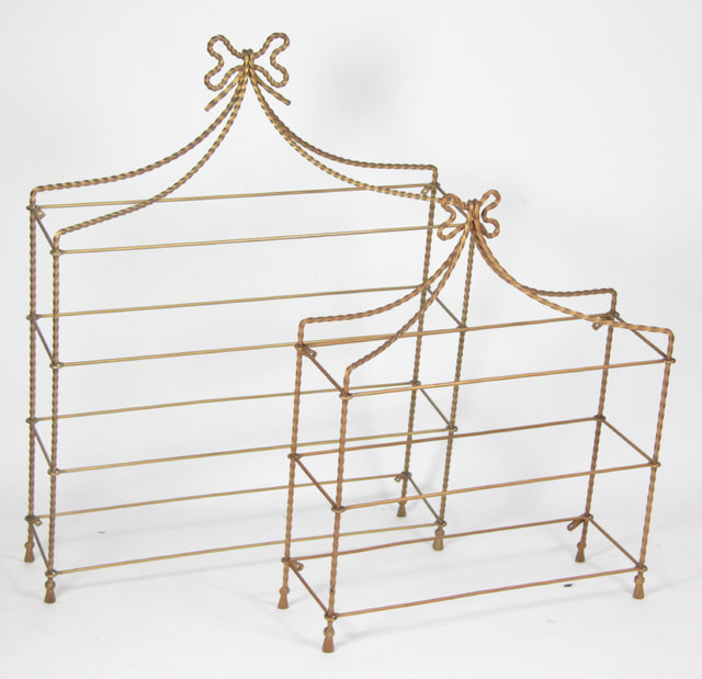 Two iron framed hanging wall shelves 163375