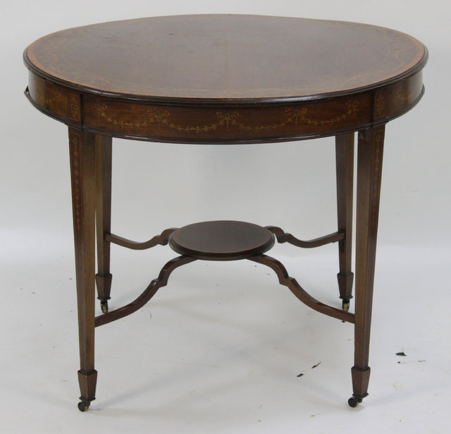 An Edwardian mahogany and inlaid 163379