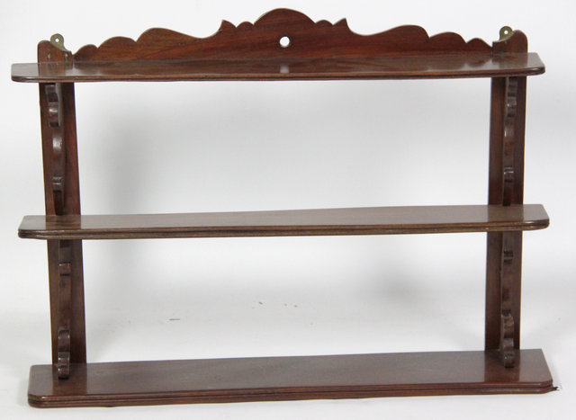 A set of Victorian hanging wall shelves
