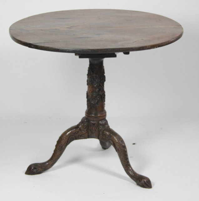 An oak tripod table the circular 163381