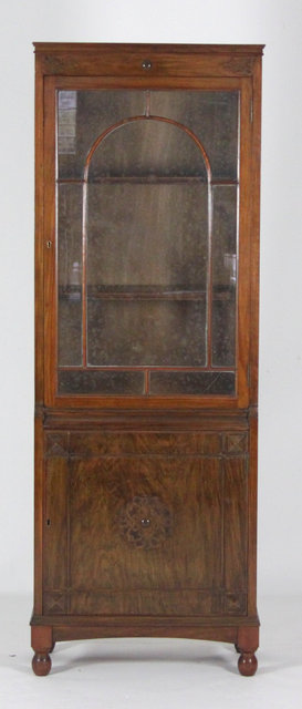 An Edwardian bookcase the upper
