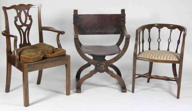 A George III style fruitwood armchair 1633bf
