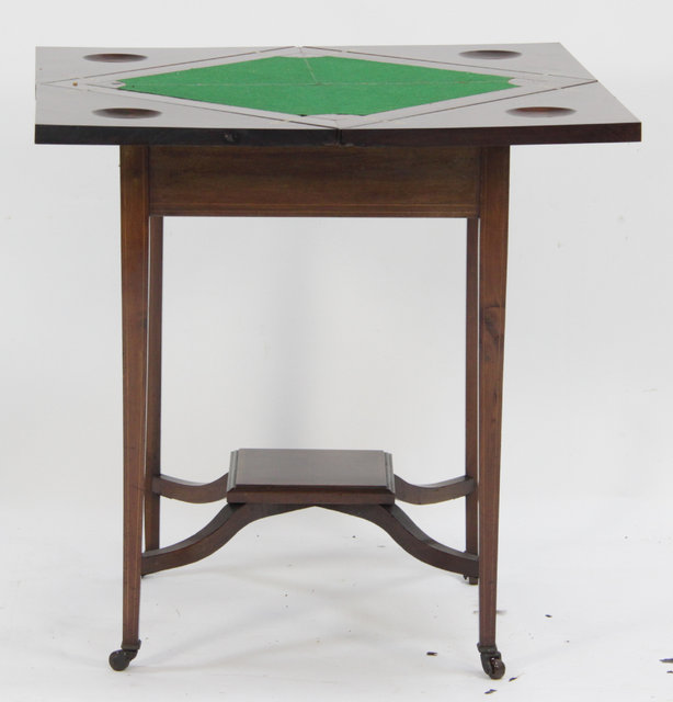 An Edwardian envelope card table