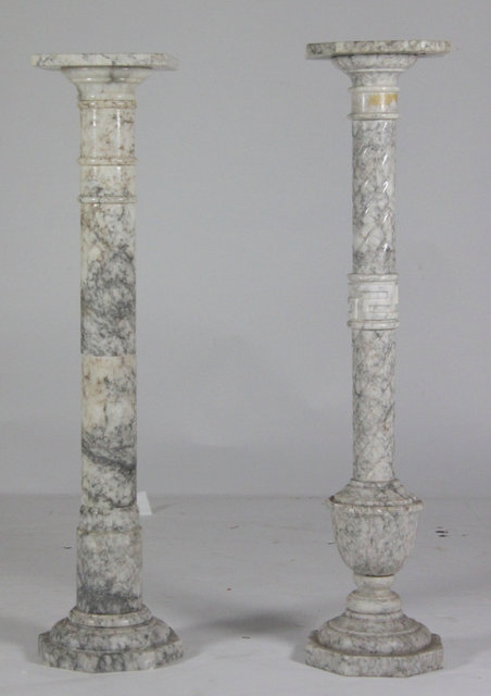 Two white marble columns 96 25cm 1633c0