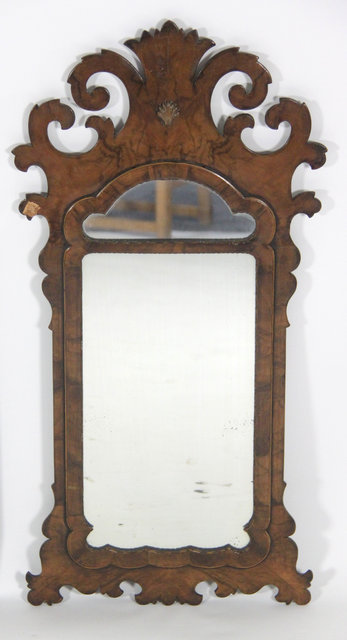 A George I style walnut fret mirror 1633f1