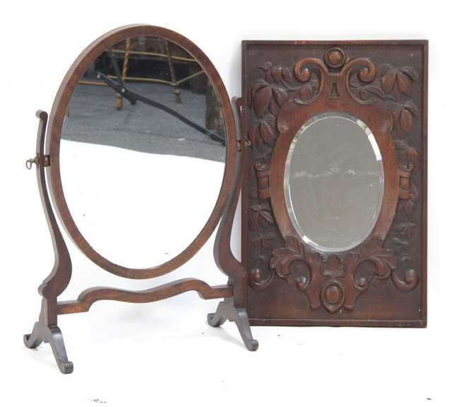 A mahogany swing frame mirror and 1633f5
