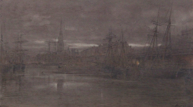 Albert GoodwinBRISTOL DOCKS AT NIGHTsigned