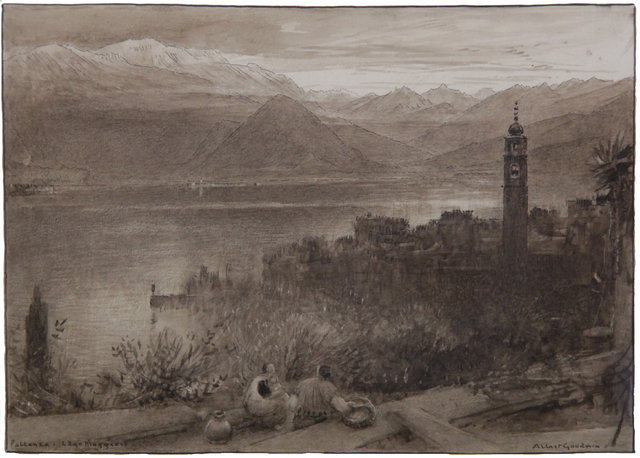 Albert GoodwinPALLANZA LAGO MAGGIORIsigned 163438