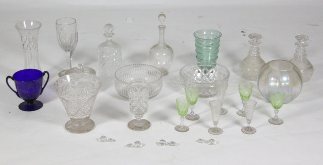 A quantity of cut and other glass