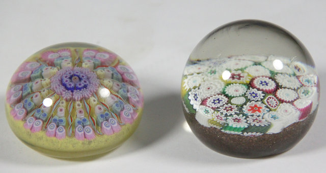 Two glass millefiore paperweights 16345d