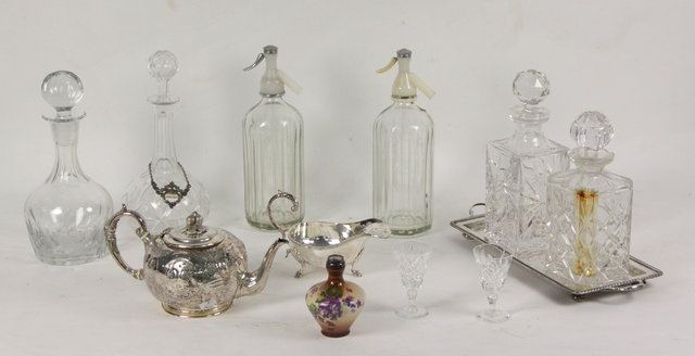 Sundry glass including decanters soda