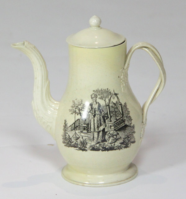 An 18th Century creamware pottery coffee