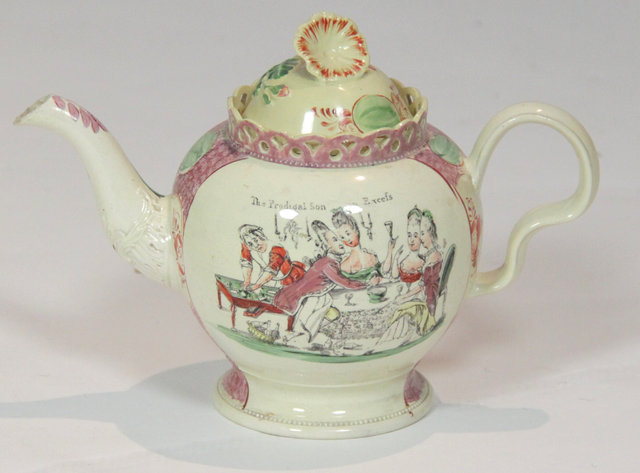 An 18th Century creamware teapot