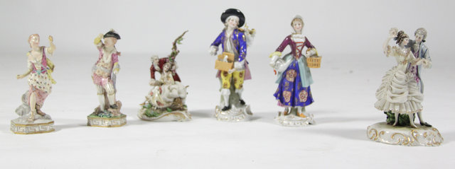 Four German porcelain figures circa