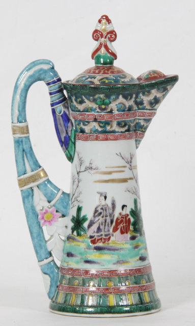 A Japanese ewer and cover with